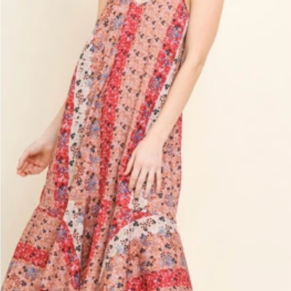 Umgee Strapless Patchwork Dress - image 1